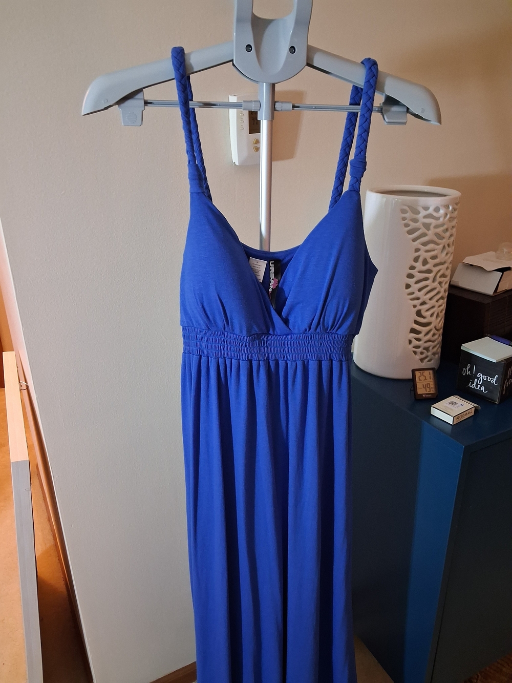 Royal Blue Maxi Dress with Braided Straps